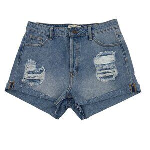 Hammer Jeans Size M Button Fly Distressed Denim Shorts